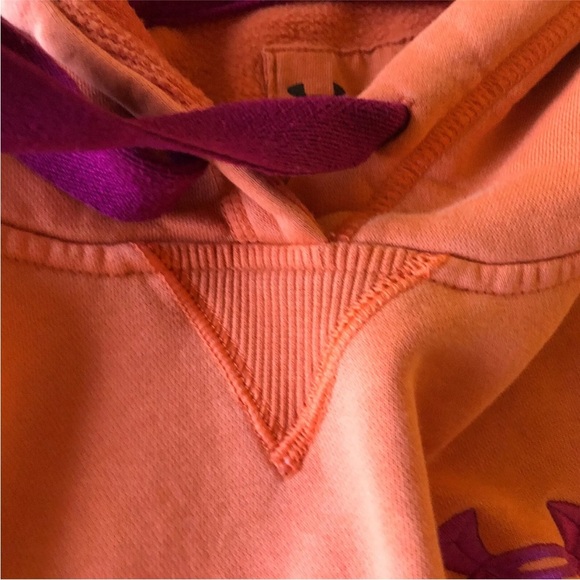 Under Armour Storm Loose Sweatshirt Hoodie Orange Pink Logo Pullover M - Picture 14 of 16